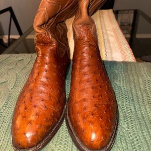 Tecovas Wyatt Cognac Full Quill Ostrich 11.5 EE